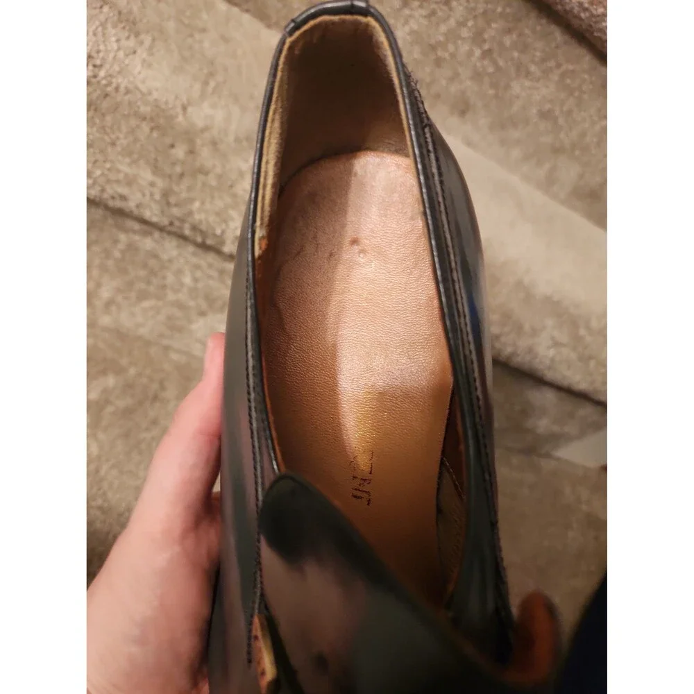 YSL Yves Saint Laurent Men's Blue Gray Leather Loafers w/ Kiltie Fringe Size 10